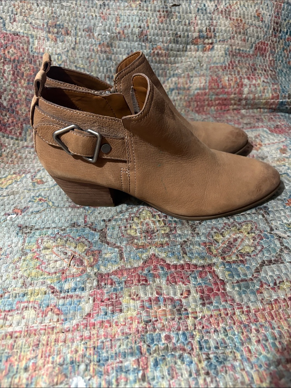 Franco Sarto Tan Leather Ankle Booties